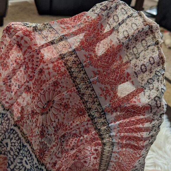 5/$25! One World Boho Sheer Open Shoulder Top - Picture 6 of 10